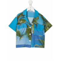 Natasha Zinko Kids Camisa com estampa de palmeiras - Azul