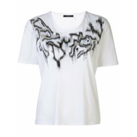 Natori Camiseta branca de algodão com bordado - Branco
