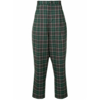 Necessity Sense Calça pantalona xadrez - Verde