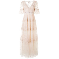 Needle & Thread embroidered midsummer lace gown - Branco