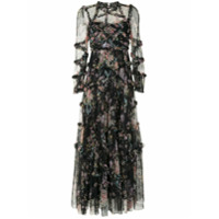 Needle & Thread floral print ruffle dress - Preto