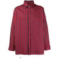 Needles Camisa listrada com bolso no busto - Vermelho