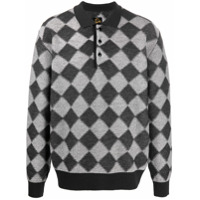 Needles Suéter de tricô com padronagem de losangos - Cinza