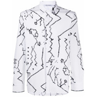 Neil Barrett abstract print poplin shirt - Branco