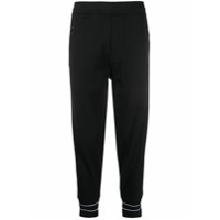 Neil Barrett Calça esportiva cropped com acabamento de listras - Preto