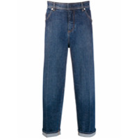 Neil Barrett Calça jeans reta com barra dobrada - Azul