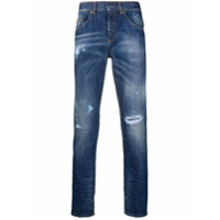 Neil Barrett Calça jeans reta com efeito desbotado - Azul