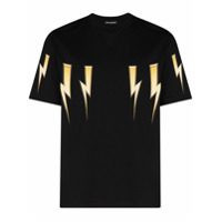 Neil Barrett Camiseta com estampa de raios - Preto