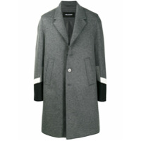 Neil Barrett Casaco com abotoamento simples e punhos contrastantes - Cinza