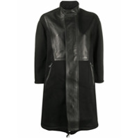 Neil Barrett Casaco de couro com recortes - Preto