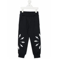 Neil Barrett Kids Calça esportiva com estampa de raios - Azul