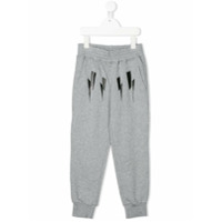 Neil Barrett Kids Calça esportiva com raio - Cinza