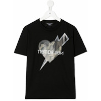 Neil Barrett Kids Camiseta com estampa de coração camuflado - Preto