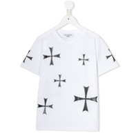 Neil Barrett Kids Camiseta com estampa de cruz - Branco