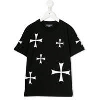 Neil Barrett Kids Camiseta com estampa de cruz - Preto