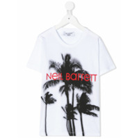 Neil Barrett Kids Camiseta com estampa de palmeira - Branco