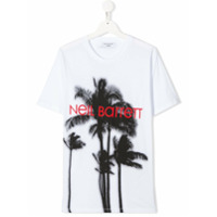 Neil Barrett Kids Camiseta com estampa de palmeira gráfica - Branco