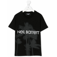 Neil Barrett Kids Camiseta com estampa de palmeira - Preto