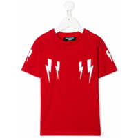Neil Barrett Kids Camiseta com estampa de raio - Vermelho