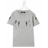 Neil Barrett Kids Camiseta com estampa de raios - Cinza