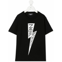 Neil Barrett Kids Camiseta com estampa de raios - Preto