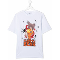 Neil Barrett Kids Camiseta Kung-fu Bear - Branco