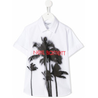 Neil Barrett Kids Camiseta mangas curtas com estampa de palmeira - Branco