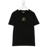 Neil Barrett Kids Camiseta mangas curtas com logo espelhado - Preto