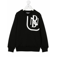 Neil Barrett Kids Moletom com estampa de logo - Preto