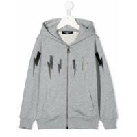 Neil Barrett Kids Moletom com estampa de raio - Cinza