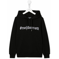 Neil Barrett Kids Moletom com hashtag de logo com capuz - Preto