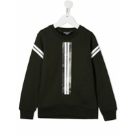 Neil Barrett Kids Moletom de algodão com detalhe camuflado - Verde