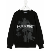 Neil Barrett Kids Suéter com estampa de palmeira - Preto