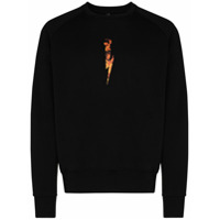 Neil Barrett Moletom com estampa de logo de chama - Preto