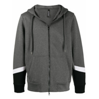 Neil Barrett Moletom Modernist color block com capuz - Cinza