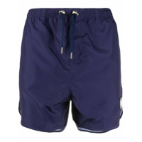 Neil Barrett Shorts de banho com patch de logo - Azul