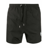 Neil Barrett Shorts de banho com patch de logo - Preto