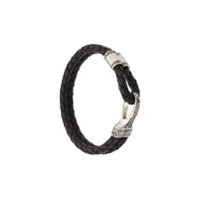 Nialaya Jewelry Bracelete duplo de couro - Preto