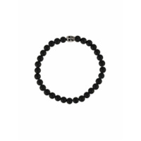 Nialaya Jewelry Pulseira com contas e caveira - Preto