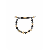 Nialaya Jewelry Pulseira de hematita, ágata e ouro - Preto