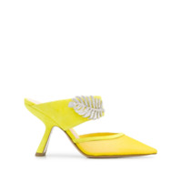 Nicholas Kirkwood Mule Monstera com recorte de mesh e salto 90mm - Amarelo