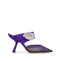 Nicholas Kirkwood Mule Monstera com recorte de mesh e salto 90mm - Roxo