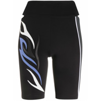 No Ka' Oi Short esportivo com estampa de chama - Preto