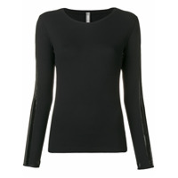 No Ka' Oi tape sleeve long-sleeved top - Preto