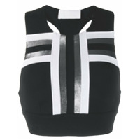 No Ka' Oi Top esportivo com detalhe de listra - Preto