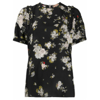 Nº21 Blusa de seda com estampa floral - Preto