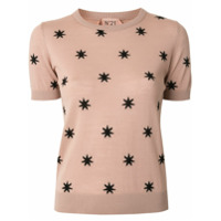 Nº21 Blusa de tricô com estampa de estrela - Marrom