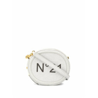 Nº21 Bolsa transversal com brilho e logo - Prateado