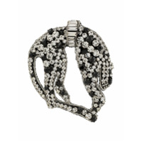 Nº21 Broche abstrato com aplicação de cristais - Preto