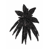 Nº21 Broche floral com aplicação de paetês - Preto